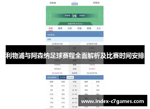 利物浦与阿森纳足球赛程全面解析及比赛时间安排 利物浦与阿森纳足球赛程全面解析及比赛时间安排